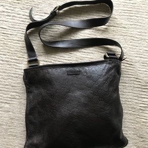 GUCCI Guccissima Messenger Bag Dark Brown
